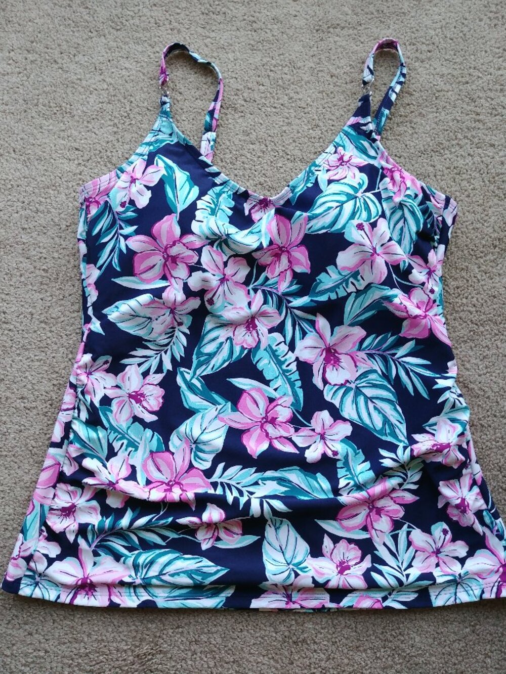 Krista tankini swim top with molded cup and contour bra; XL Adjustable Strap